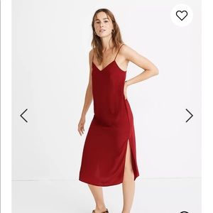 Madewell Red Eva Silk Slip Dress 16 Petite 16P